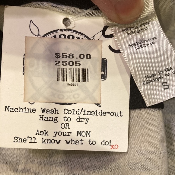 NWT Peace Love & Shown Rabbit/Goat - Baseball style Tee - XS, S, M, L (ABBA) - Picture 12 of 14